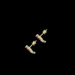 Radiant Ruby & Diamond Floral Stud Earrings