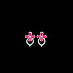 Radiant Ruby & Diamond Floral Stud Earrings
