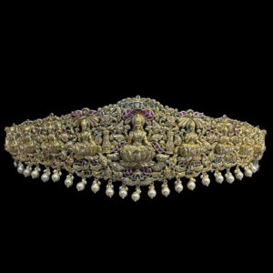 Grand Lakshmi Temple Antique Gold Waist Belt