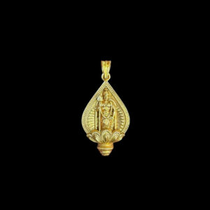 Divine Murugan Gold Teardrop Pendant