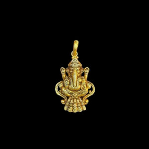 Divine Ganesha Ornate Gold Pendant