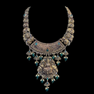 Majestic Lakshmi Antique Gold Temple Necklace