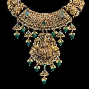 Majestic Lakshmi Antique Gold Temple Necklace
