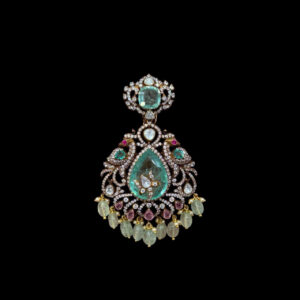 Majestic Emerald & Diamond Peacock Pendant