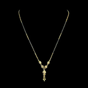 Graceful Gold & Black Bead Tassel Mangalsutra