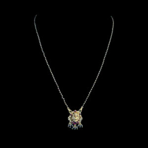 Divine Lakshmi Antique Gold Pendant Chain