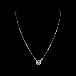 Dainty Diamond Solitaire Halo Mangalsutra