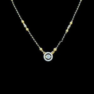 Dainty Diamond Solitaire Halo Mangalsutra