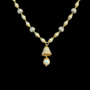 Graceful Pearl & Diamond Jhumka Mangalsutra