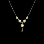 Elegant Pearl & Black Bead Mangalsutra with Tassel