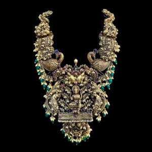 Grand Lakshmi Antique Gold Peacock Bridal Haram
