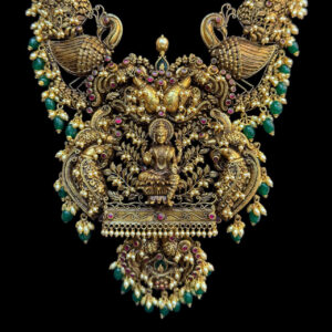 Grand Lakshmi Antique Gold Peacock Bridal Haram