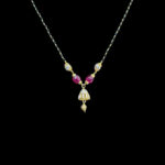 Elegant Ruby & Diamond Jhumka Black Bead Mangalsutra