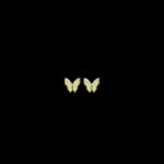 Playful Gold Butterfly Stud Earrings Pair