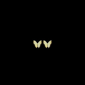 Playful Gold Butterfly Stud Earrings Pair