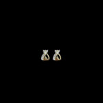 Dainty Heart Drop Gold & Diamond Stud Earrings
