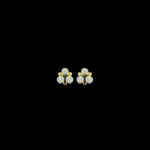 Dainty Trefoil Gold & Diamond Stud Earrings