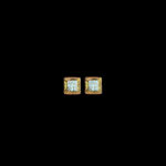 Classic Square Rose Gold & Diamond Stud Earrings