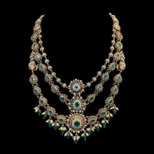 Grand Emerald Antique Gold Layered Haram