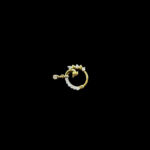 Dainty Peacock Gold & Diamond Nose Ring
