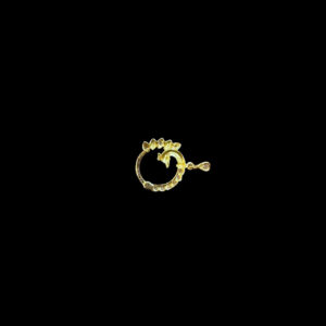 Dainty Peacock Gold & Diamond Nose Ring
