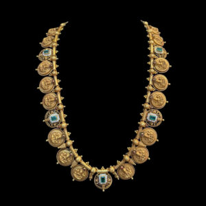 Majestic Lakshmi Antique Gold Kasu Coin Haram