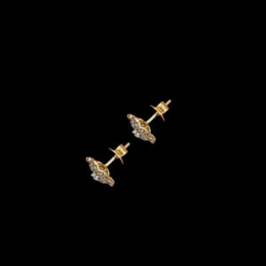 Ethereal Floral Rose Gold & Diamond Stud Earrings