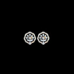 Ethereal Floral Rose Gold & Diamond Stud Earrings