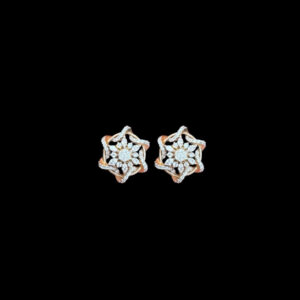 Ethereal Diamond Snowflake Floral Stud Earrings