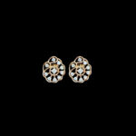 Elegant Diamond Floral Filigree Rose Gold Stud Earrings