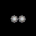 Radiant Diamond Sunburst Rose Gold Stud Earrings