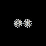 Ethereal Diamond Floral Star Stud Earrings