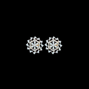 Ethereal Diamond Floral Star Stud Earrings