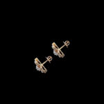 Radiant Diamond Floral Square Rose Gold Stud Earrings
