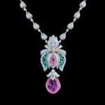 Ethereal Pink Kunzite & Diamond Lotus Necklace