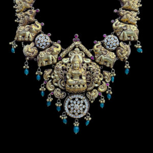 Divine Lakshmi & Elephant Antique Gold Temple Necklace