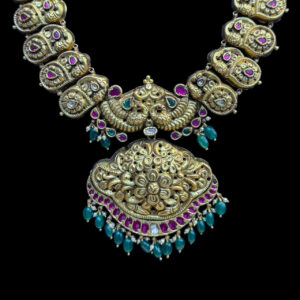 Divine Lakshmi Antique Gold Nakshi Temple Haram