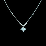 Graceful Gold Four-Petal Floral Pendant Chain