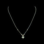 Graceful Gold Four-Petal Floral Pendant Chain