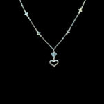Graceful Gold Heart Drop & Floral Station Chain