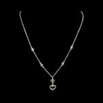 Graceful Gold Heart Drop & Floral Station Chain