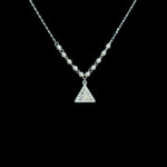 Dainty Gold Triangle & Bead Pendant Chain