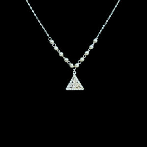 Dainty Gold Triangle & Bead Pendant Chain