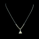 Dainty Gold Triangle & Bead Pendant Chain