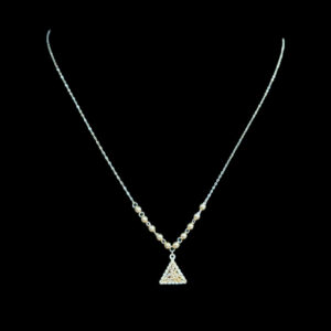 Dainty Gold Triangle & Bead Pendant Chain