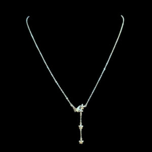 Playful Gold Butterfly & Floral Lariat Chain
