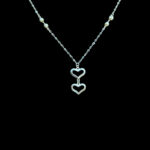 Whimsical Gold Double Heart Drop Chain
