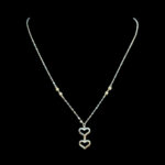 Whimsical Gold Double Heart Drop Chain