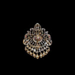 Majestic Twin Peacock Ruby & Diamond Gold Bead Pendant