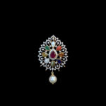Divine Navratna Nine-Gem Diamond Pearl Pendant